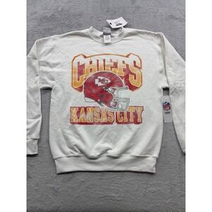 Champion Kansas City Chiefs Mens White Graphic Crewneck Sweatshirt NFL Small NEW